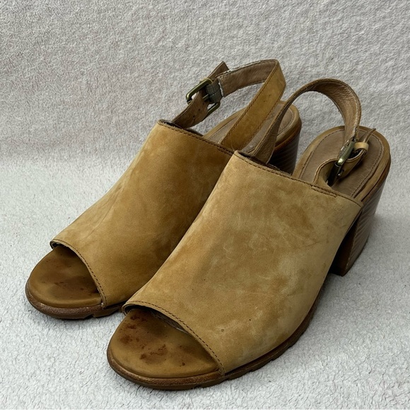 Sorel Nadia Block Heel Open Toe Slingback Mules-Tan Nubuck-Women’s 10-Classic - Picture 5 of 13